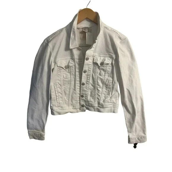 Levi Jean Jacket Girls Size XL White Button Closure‎ - Picture 2 of 4